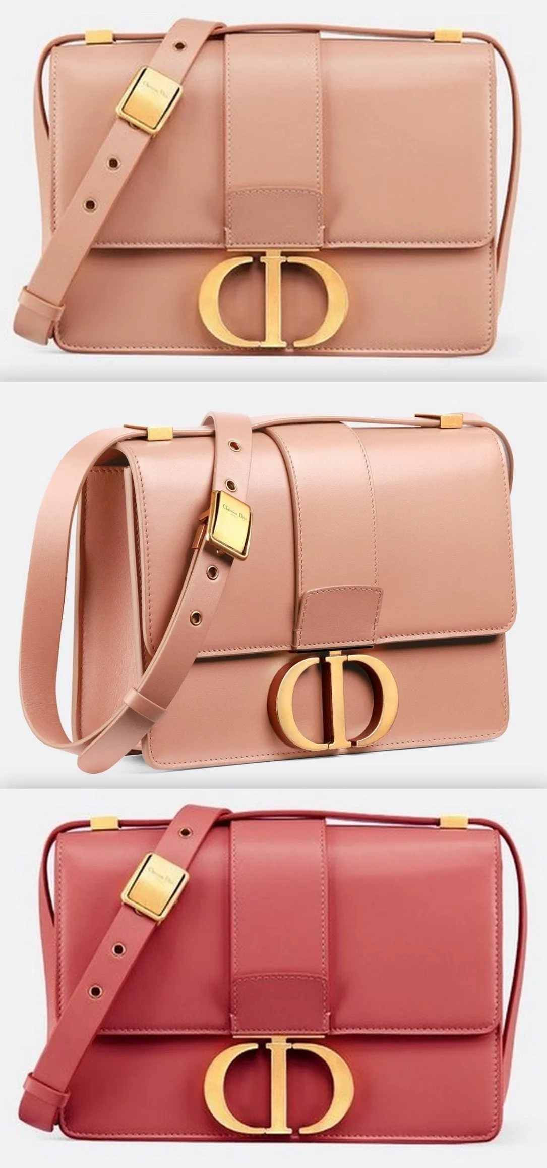 30 Montaigne Flap Bag - Pale Pink or Sienna Red