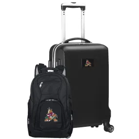 Arizona Coyotes Deluxe 2-Piece Backpack and Carry-on Set in Black