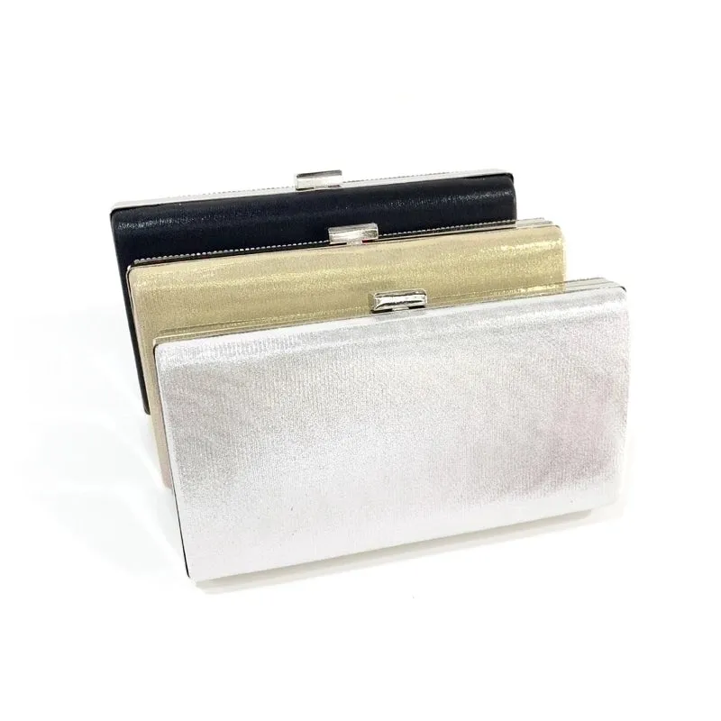 Black Gold Silver Pvc Pu Leather Stripe Square Evening Bags