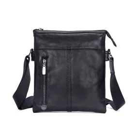 Black Leather Slim Crossbody Bag NZ