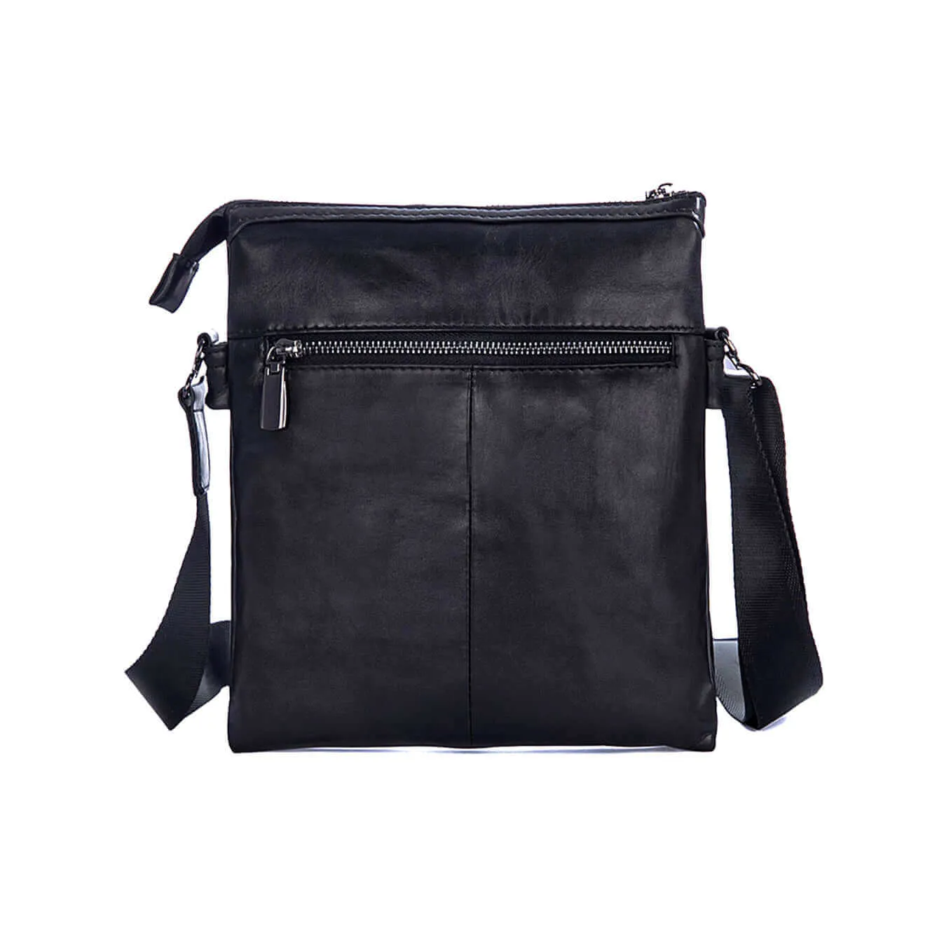 Black Leather Slim Crossbody Bag NZ