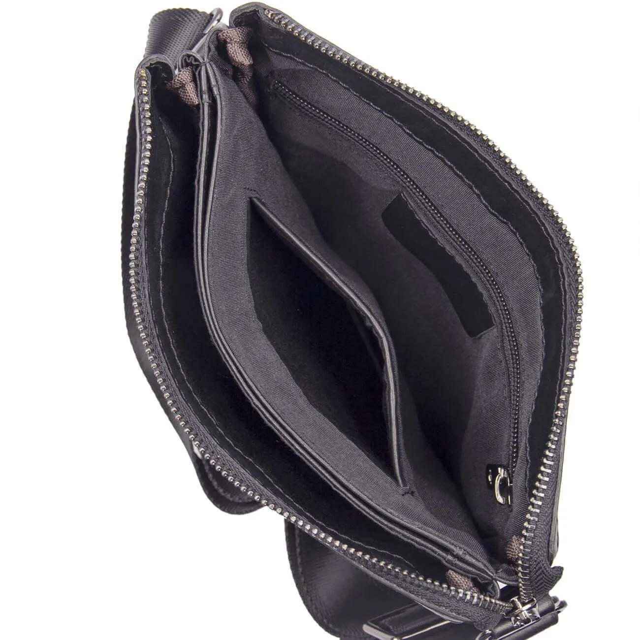 Black Leather Slim Crossbody Bag NZ