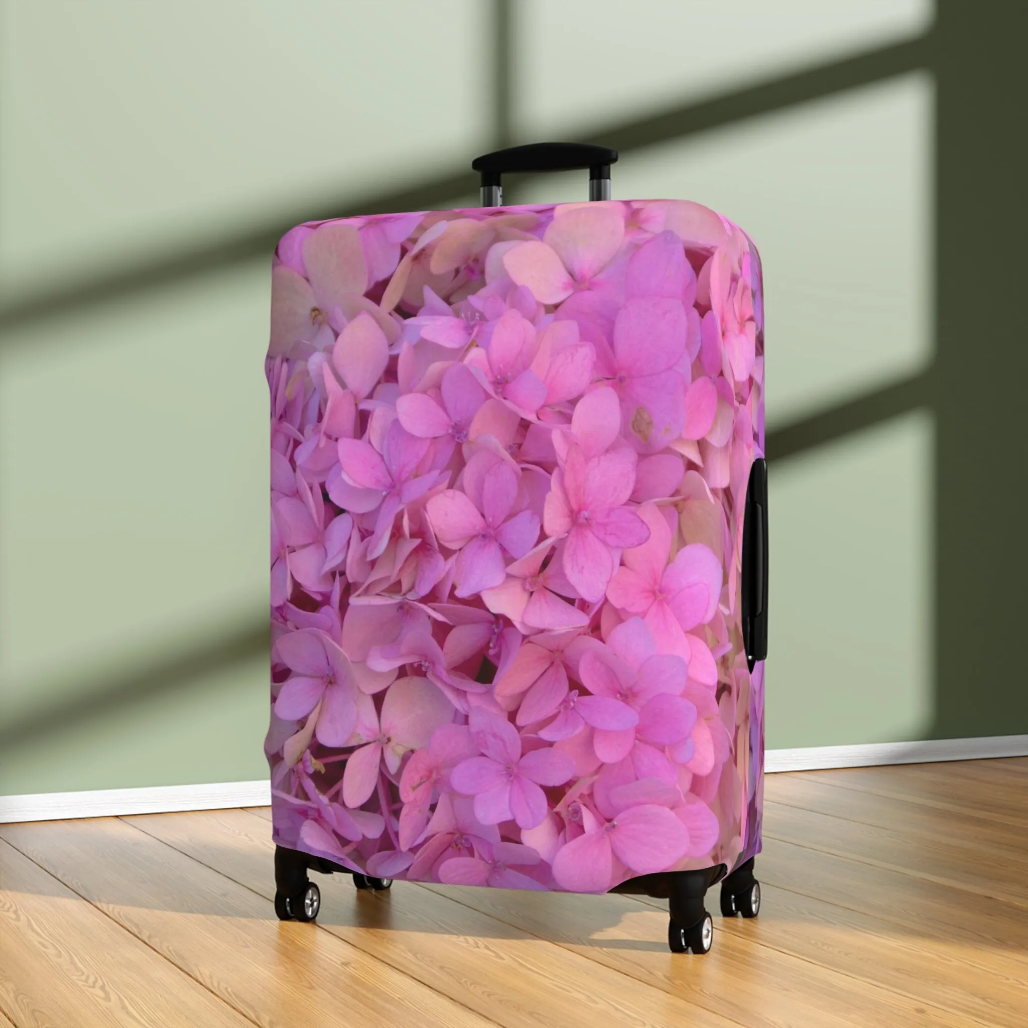 Blush Globe Luggage Cover | Floral Luggage Cover|Elastic Polyester-spandex Luggage Protector| Travel in Style |Gifts| Travel Acccessory