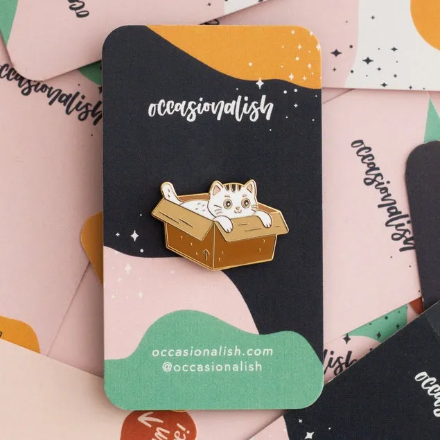 Box Cat Enamel Pin