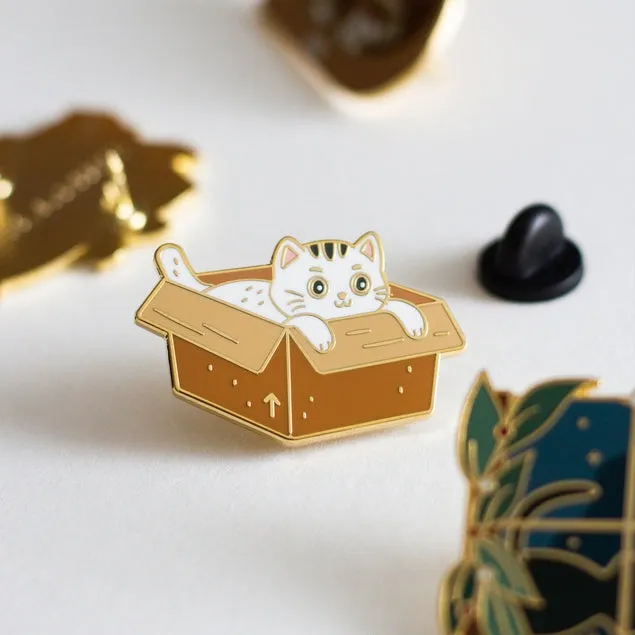 Box Cat Enamel Pin