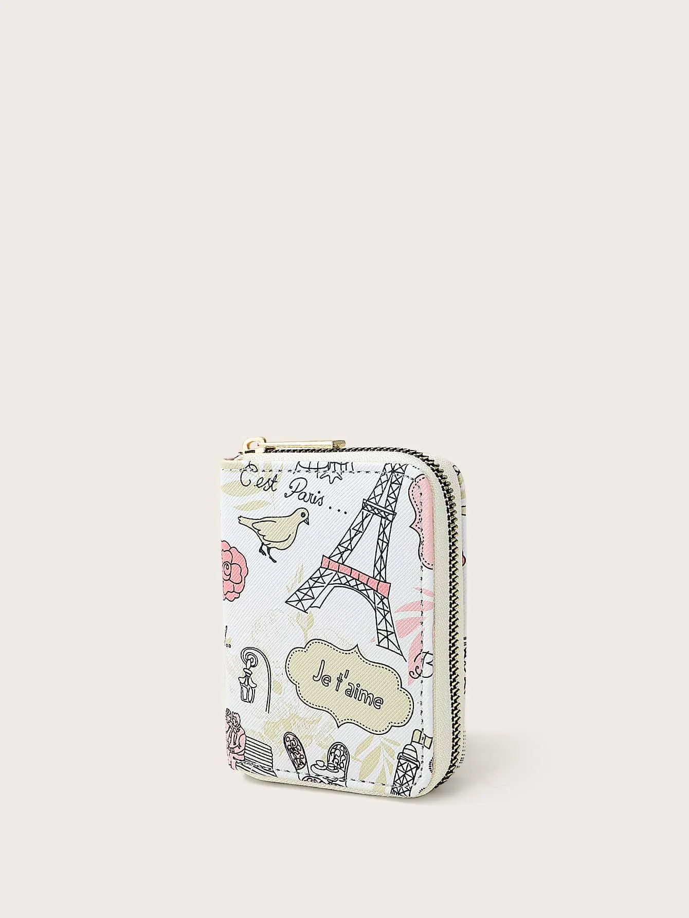 Cartoon Graphic Zip Around Card Holder