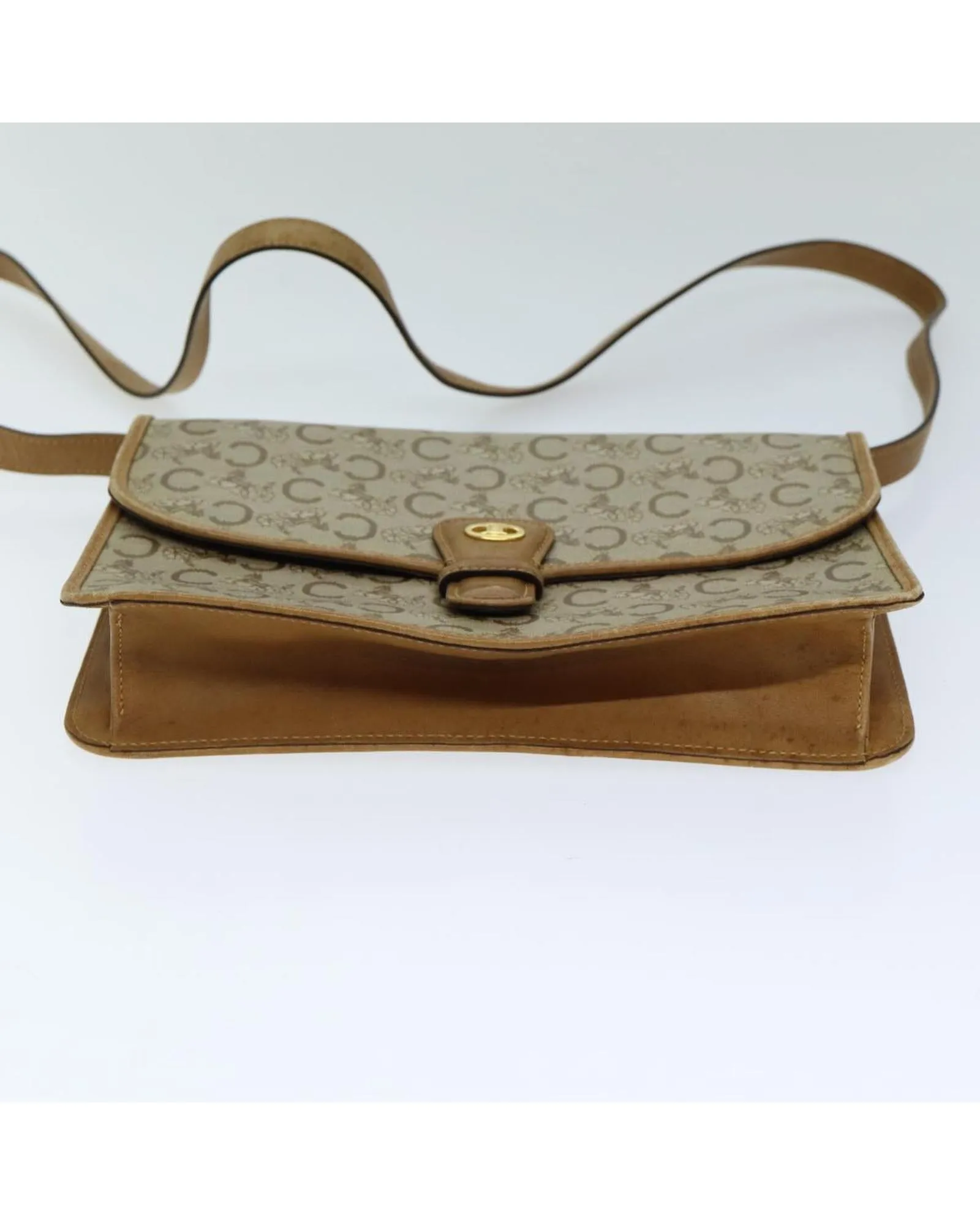 CELINE Cabas Phantom Beige Canvas Leather Shoulder Bag