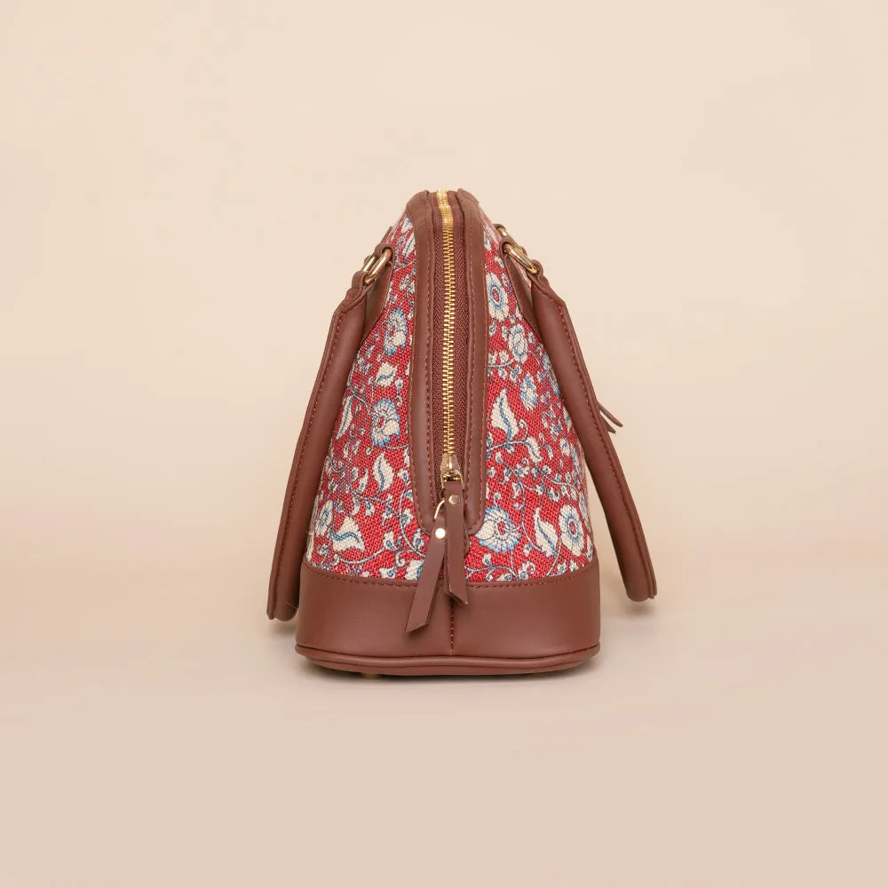 Chittoor Red Kalamkari Dome Shaped Bag