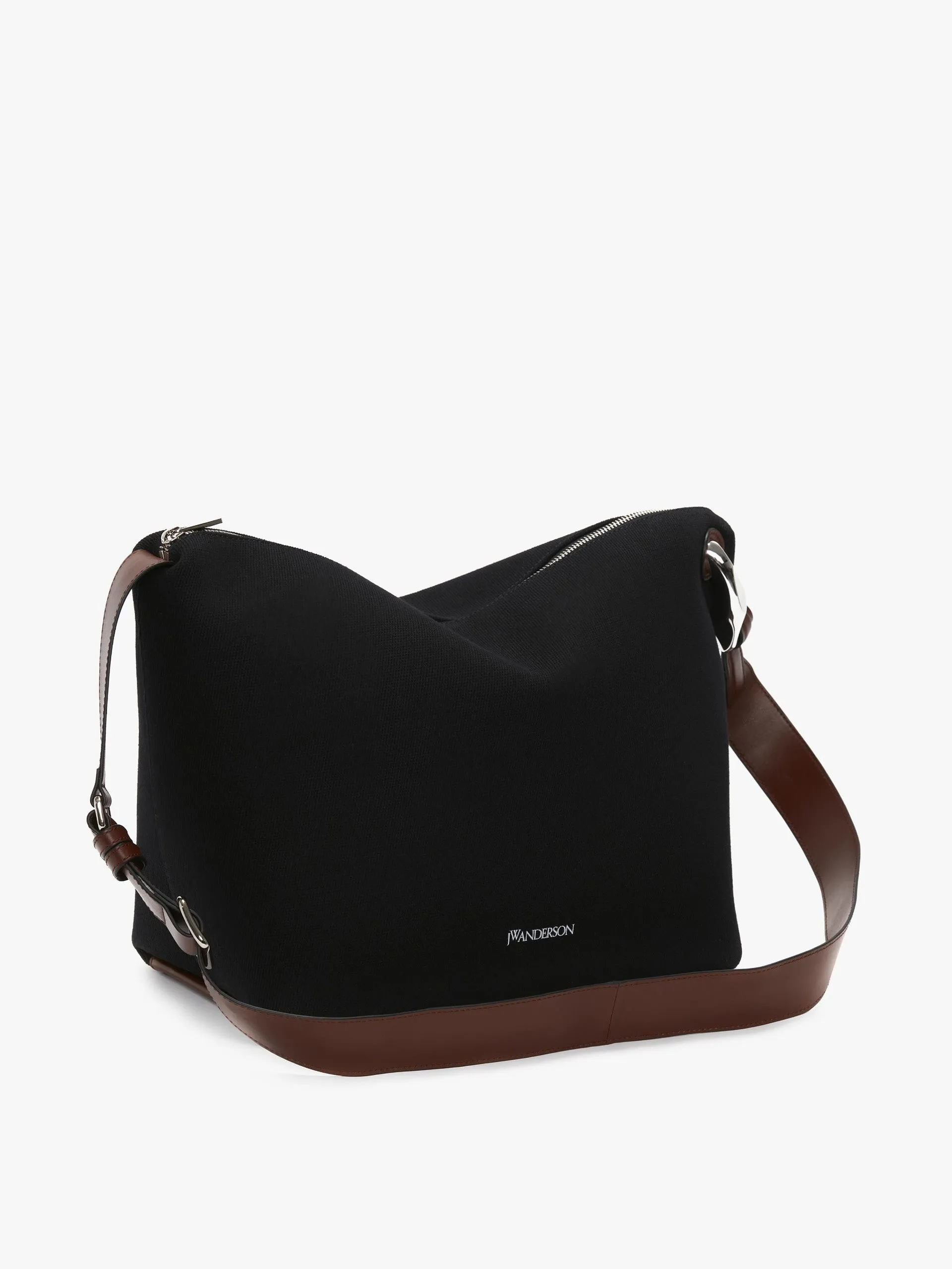 Corner leather crossbody bag