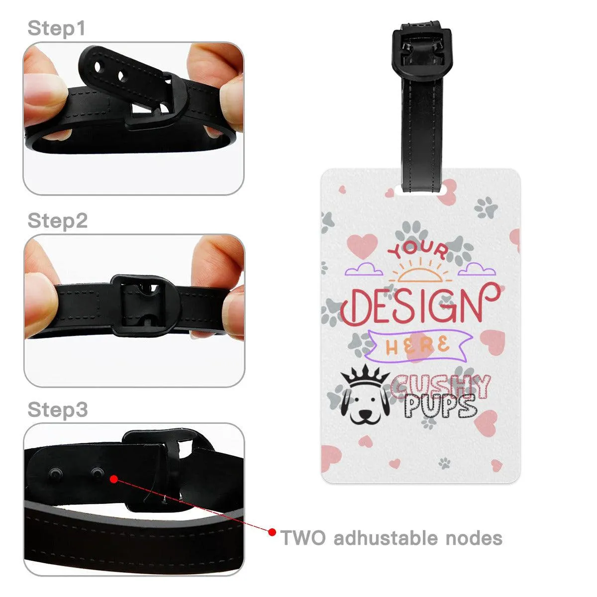 Custom Luggage Tag, Personalized Luggage Tags, Custom Bag Tags, Monogrammed Luggage Tags - Cushy Pups Description: