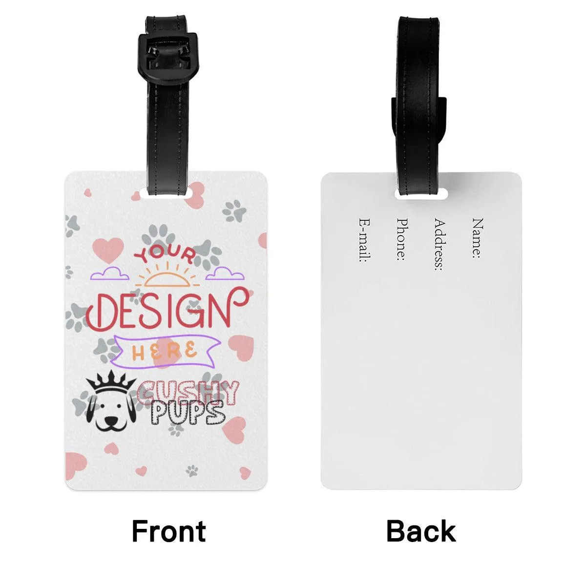 Custom Luggage Tag, Personalized Luggage Tags, Custom Bag Tags, Monogrammed Luggage Tags - Cushy Pups Description: