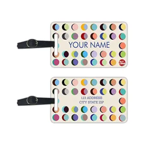 Custom Travel Tags for Identifier Name Set of 2 - Art Deco