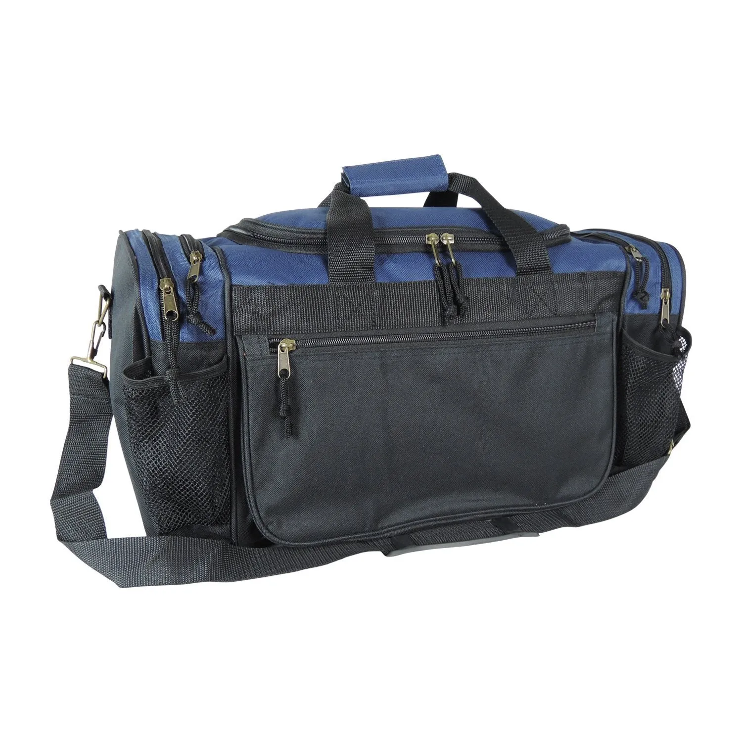 Dalix 20 Inch Sports Duffle Bag with Mesh and Valuables Pockets, Navy Blue