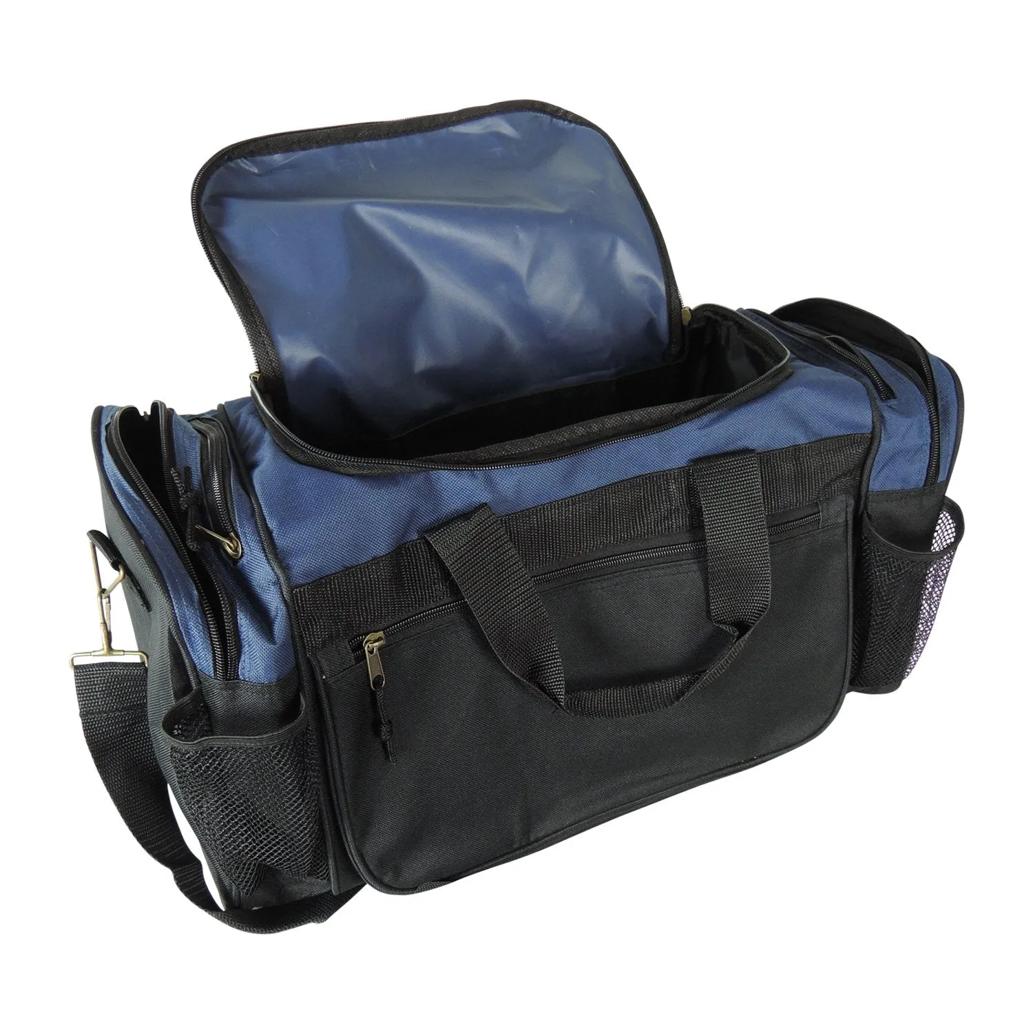 Dalix 20 Inch Sports Duffle Bag with Mesh and Valuables Pockets, Navy Blue