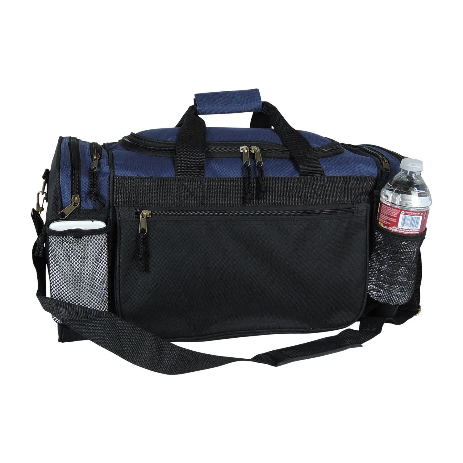 Dalix 20 Inch Sports Duffle Bag with Mesh and Valuables Pockets, Navy Blue