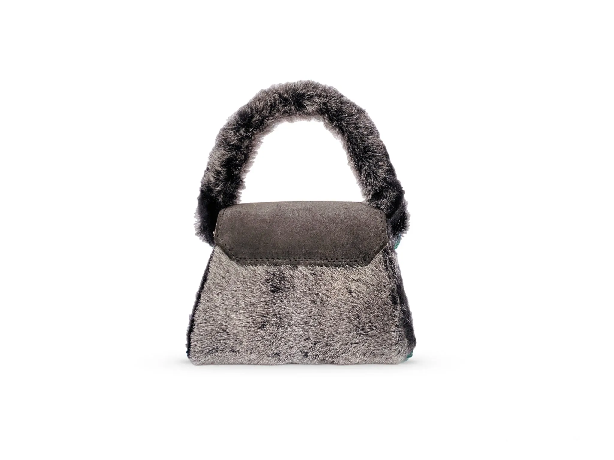 GREY FUR MIX MICRO ESE TOP HANDLE