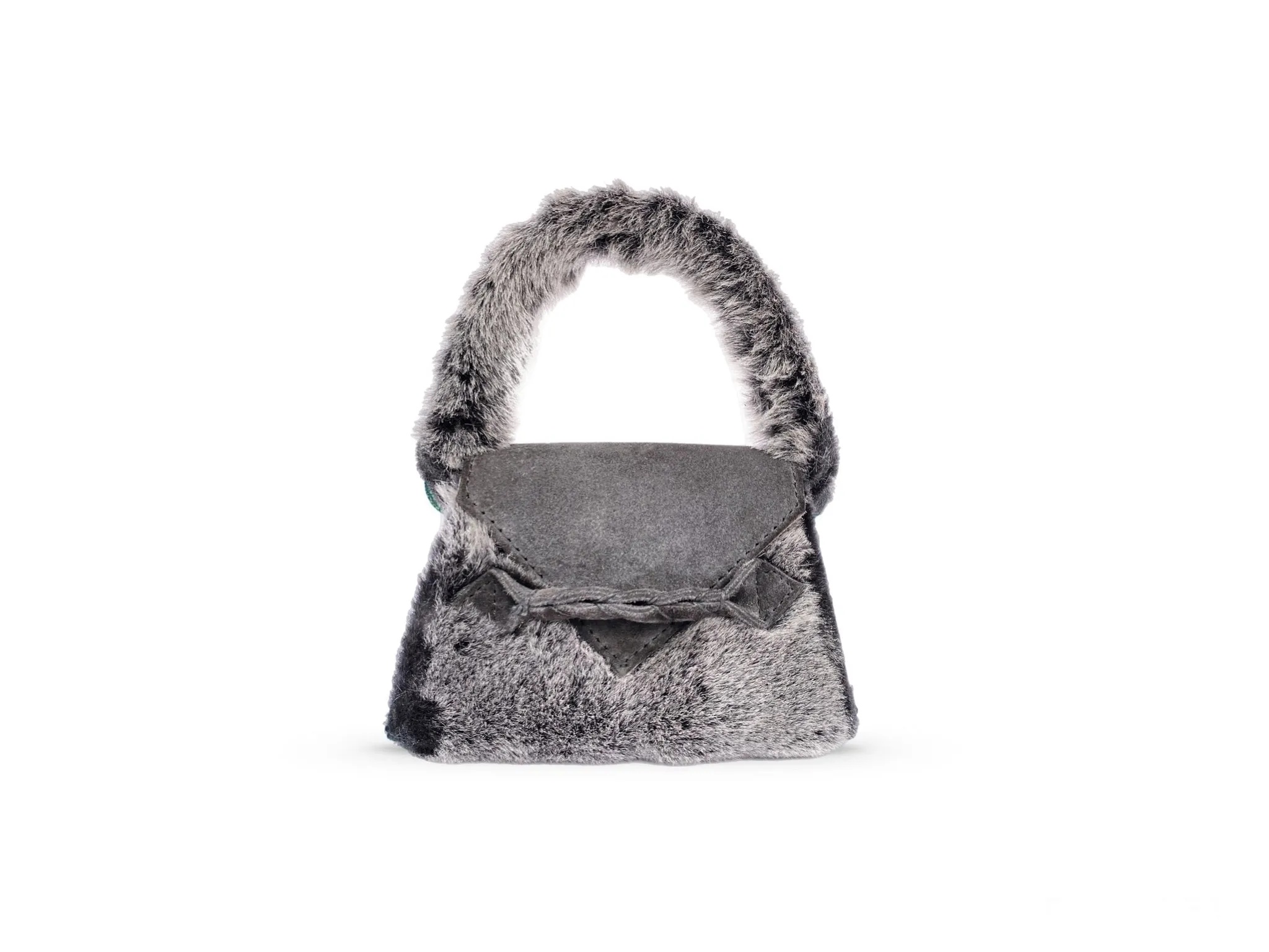 GREY FUR MIX MICRO ESE TOP HANDLE