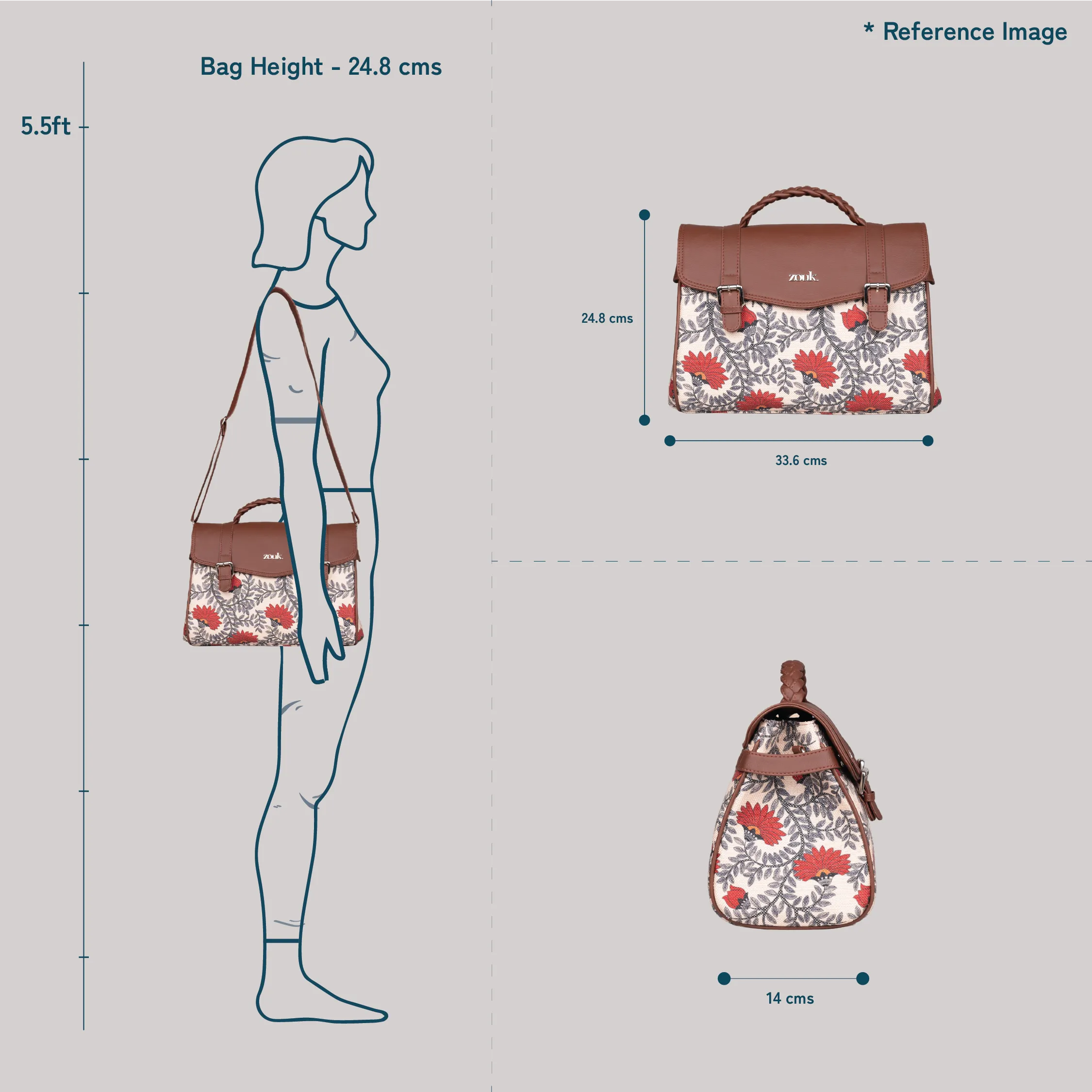 Konkona Heritage Satchel Bag - Kashmir Blooms