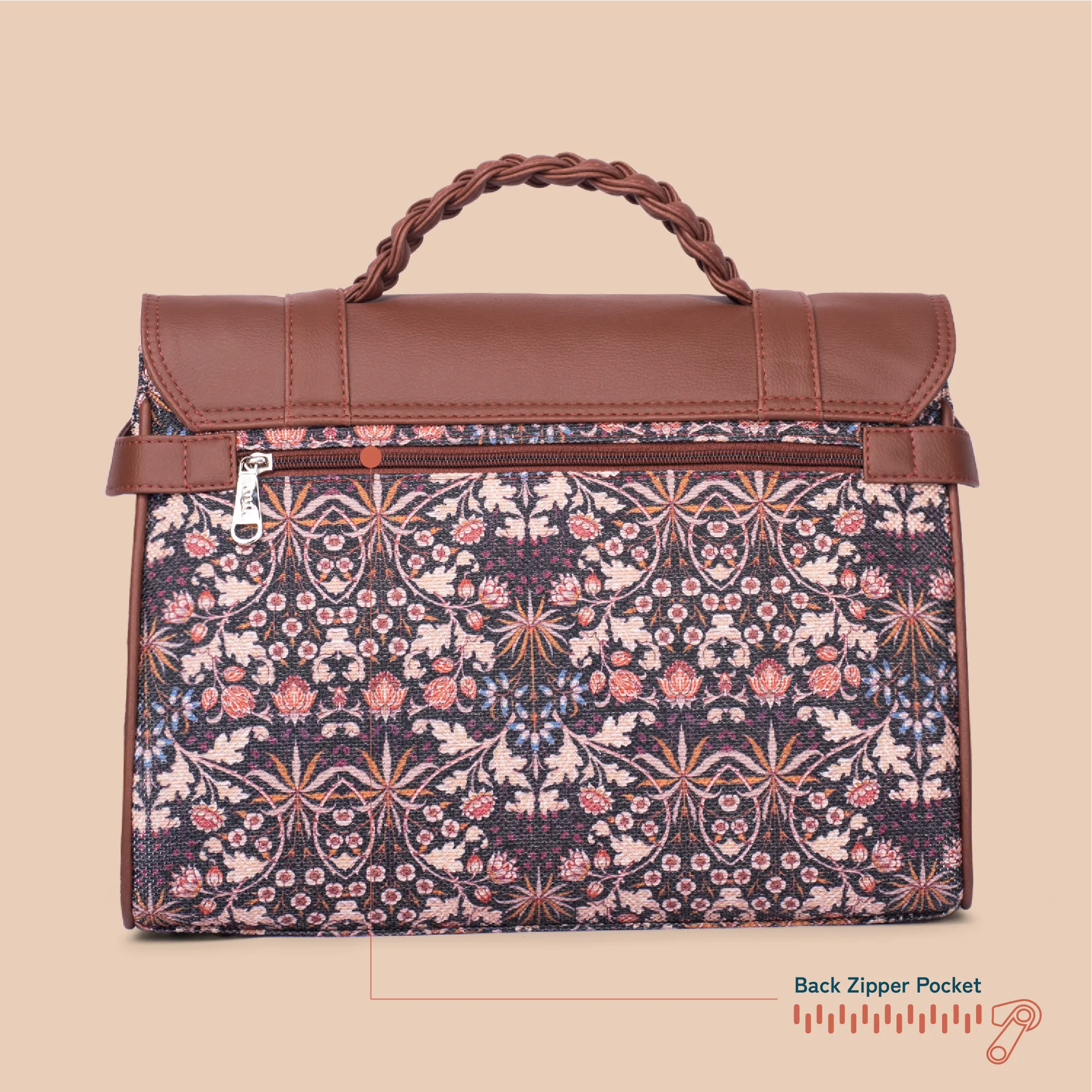 Konkona Heritage Satchel Bag - Kashmir Blooms