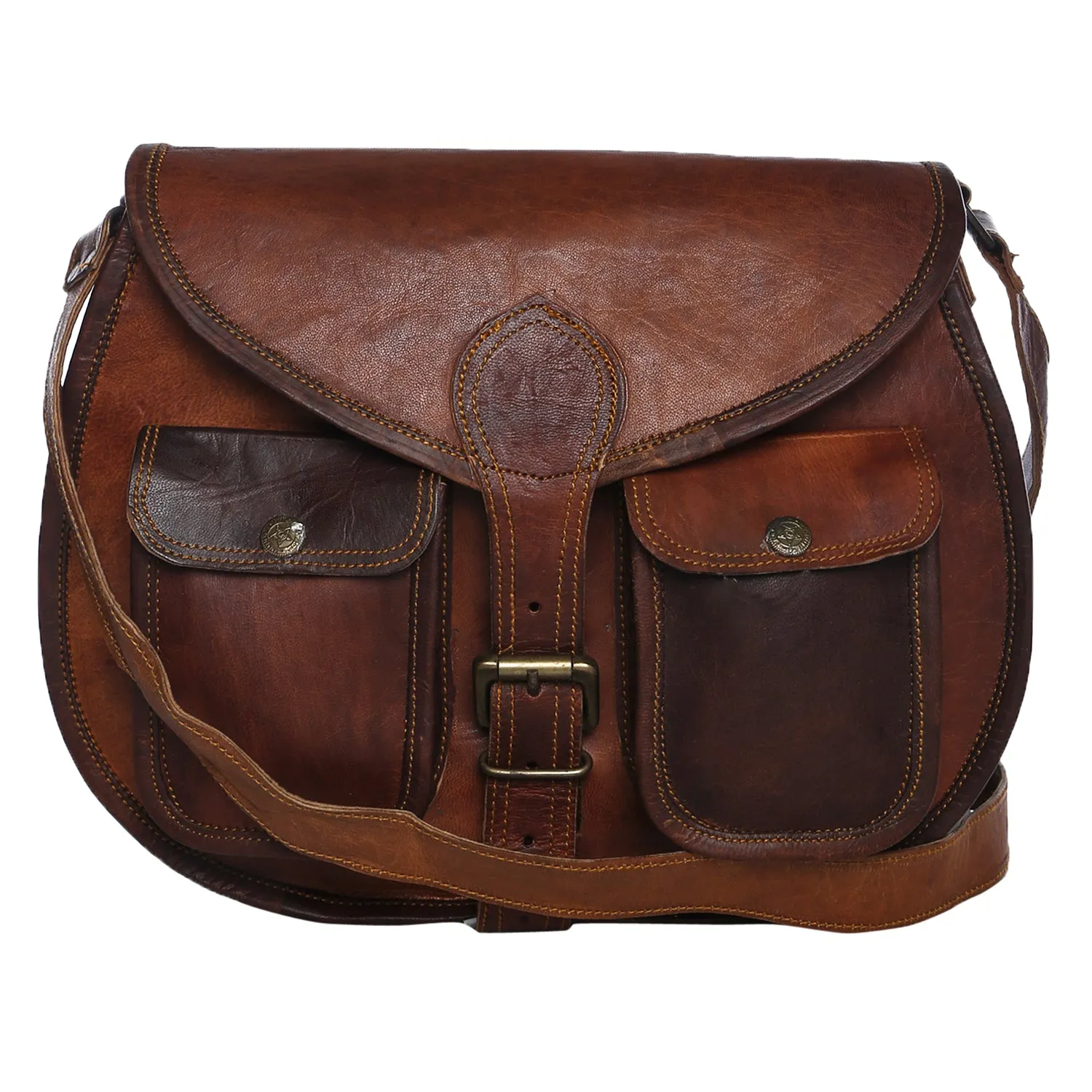 Large Leather Cross Body Bag 13"