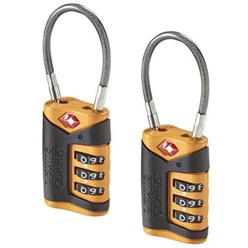 Lewis N Clark TSA Cable Lock 2-Pack, Orange