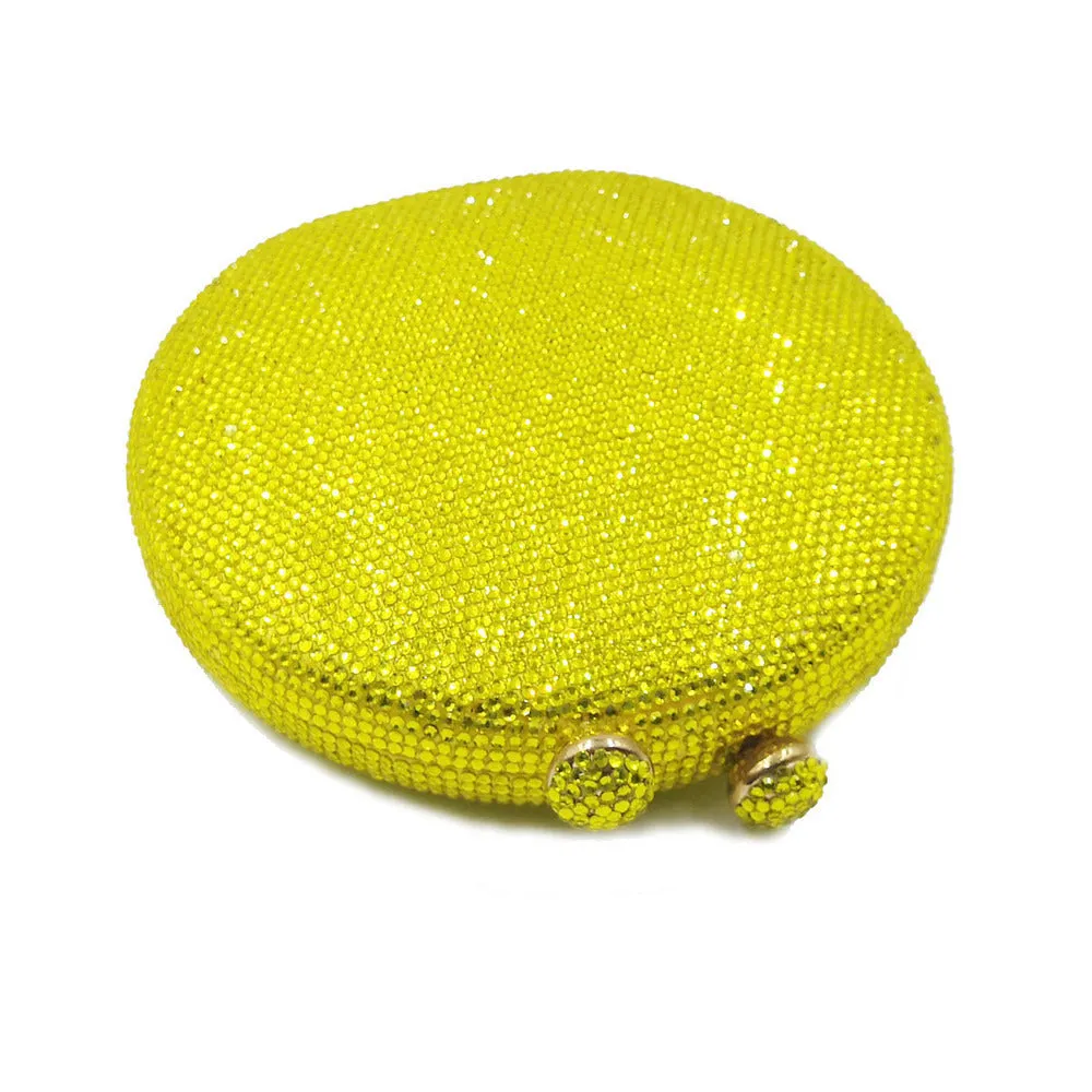 Luxy Moon Round Full Rhinestone Clutch Sparkling Banquet Purse