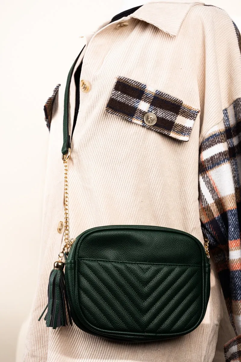 NGIL Green Faux Leather Elly Crossbody