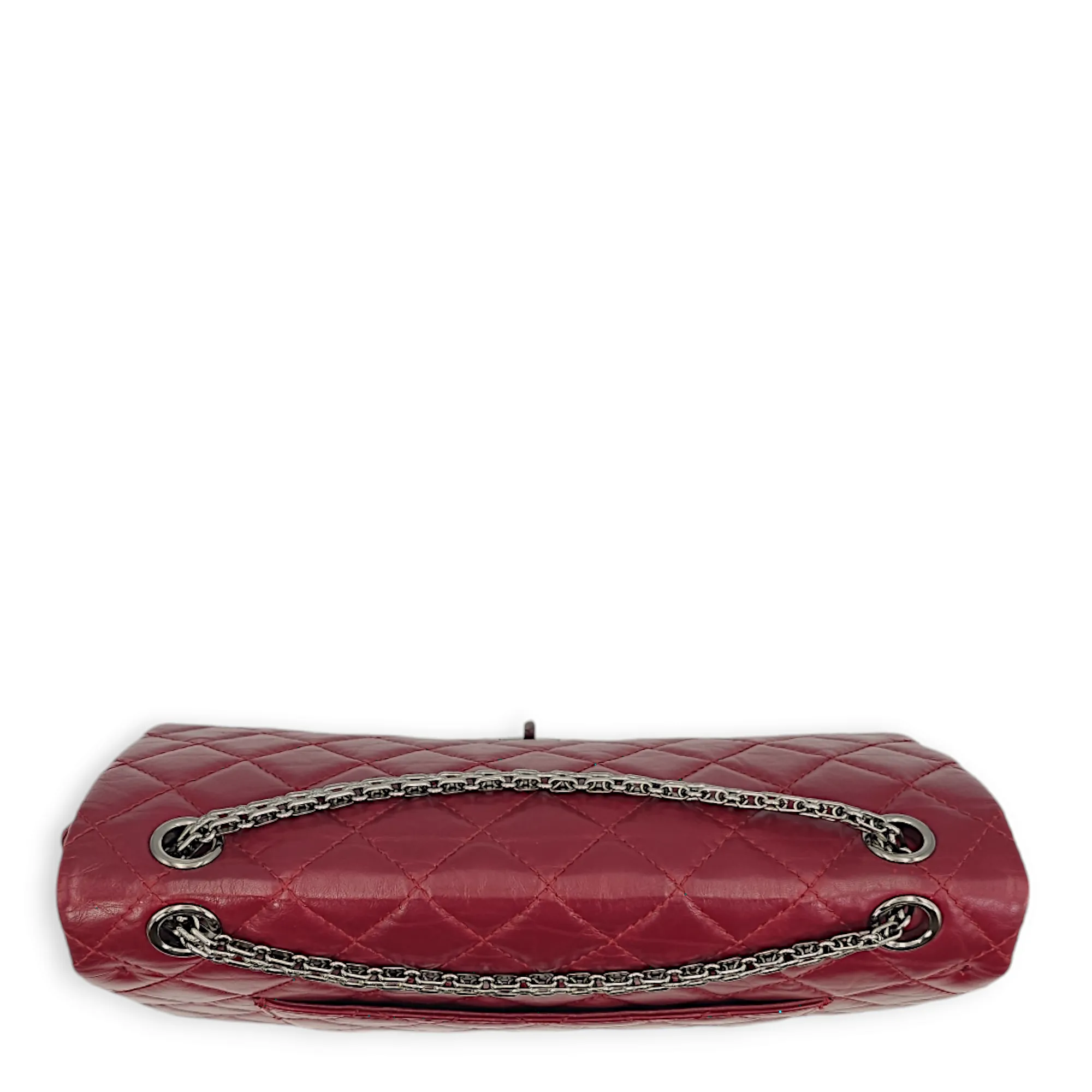 Reissue 226 Dark Red Crossbody Bag in Distressed leather, Palladium hardware