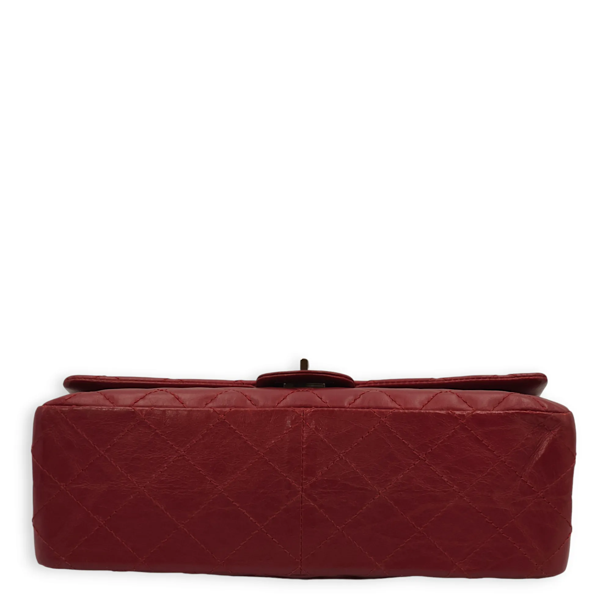 Reissue 226 Dark Red Crossbody Bag in Distressed leather, Palladium hardware