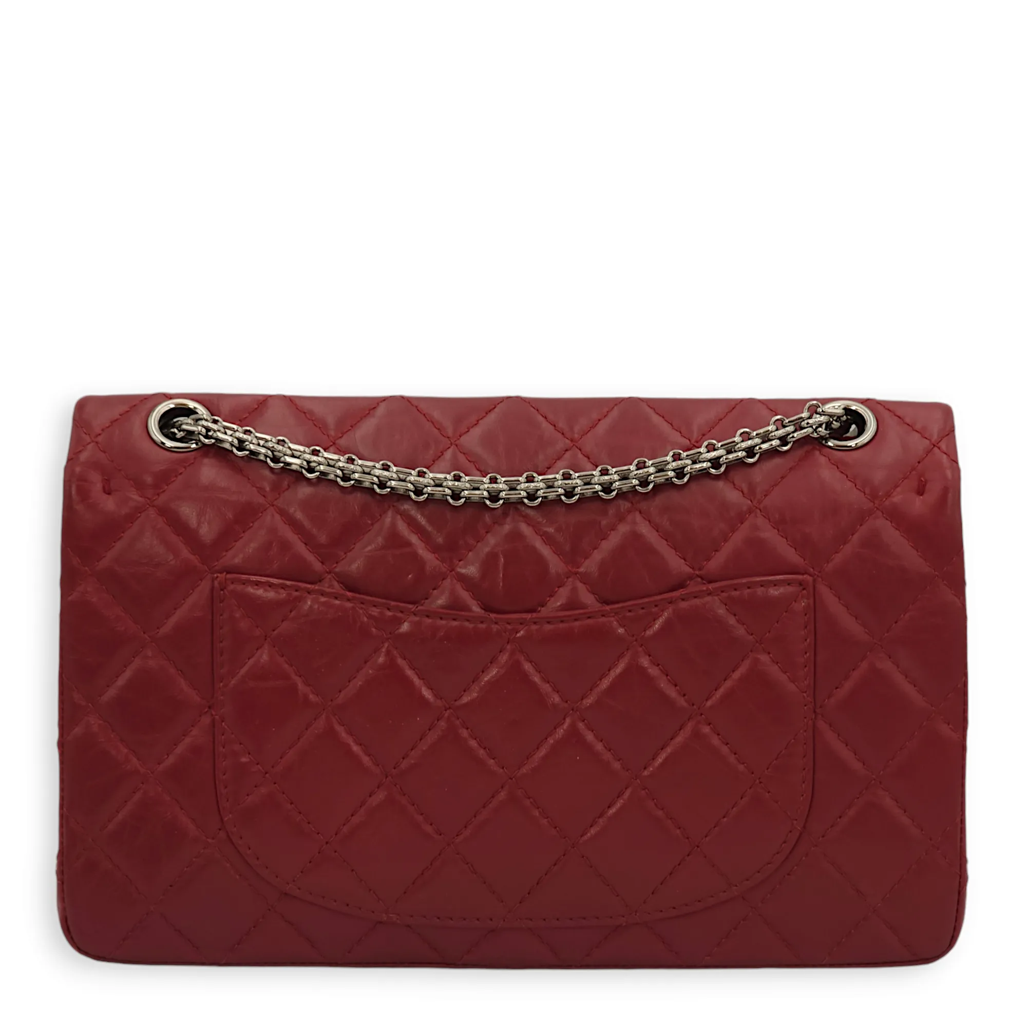 Reissue 226 Dark Red Crossbody Bag in Distressed leather, Palladium hardware