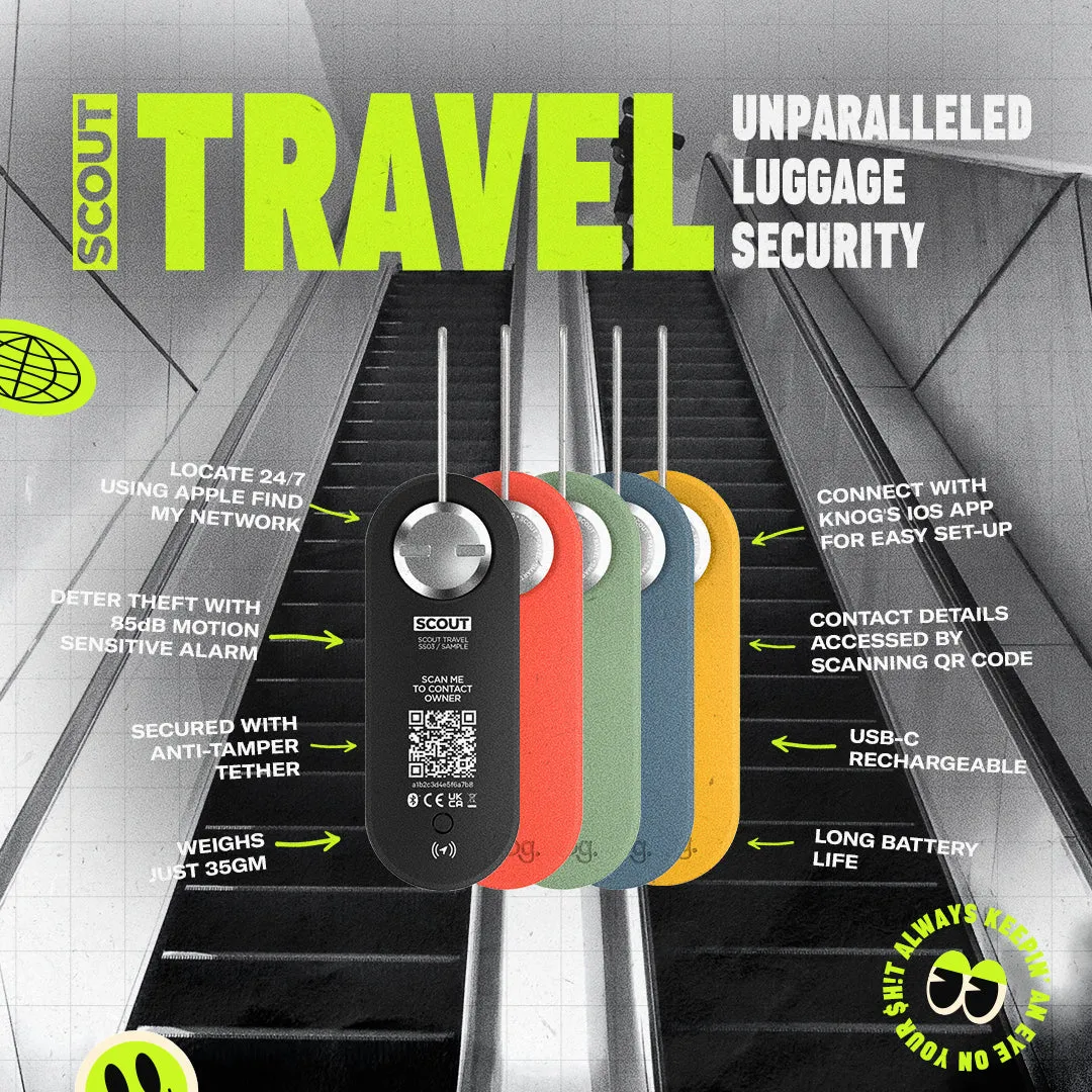 Scout Travel - Smart Luggage Tag, Finder, Tracker, Alarm & Tracer