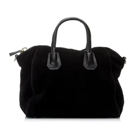 ST IVES - Black Genuine Suede Leather Handbag