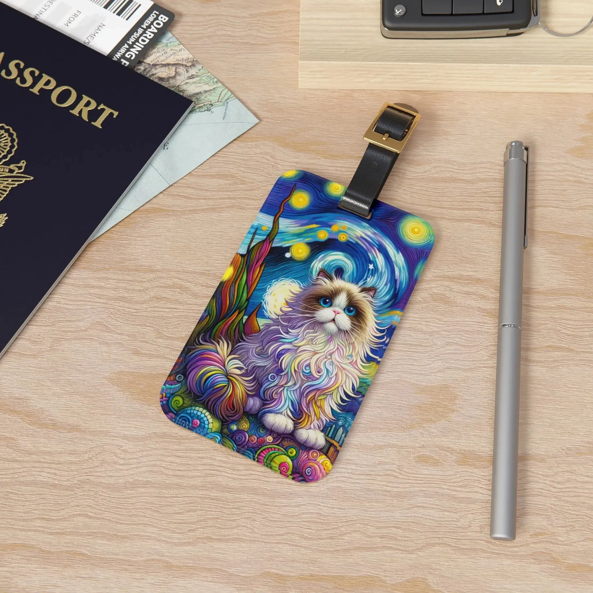 Starry Night Rag Doll Cat Lover  - Luggage Tag