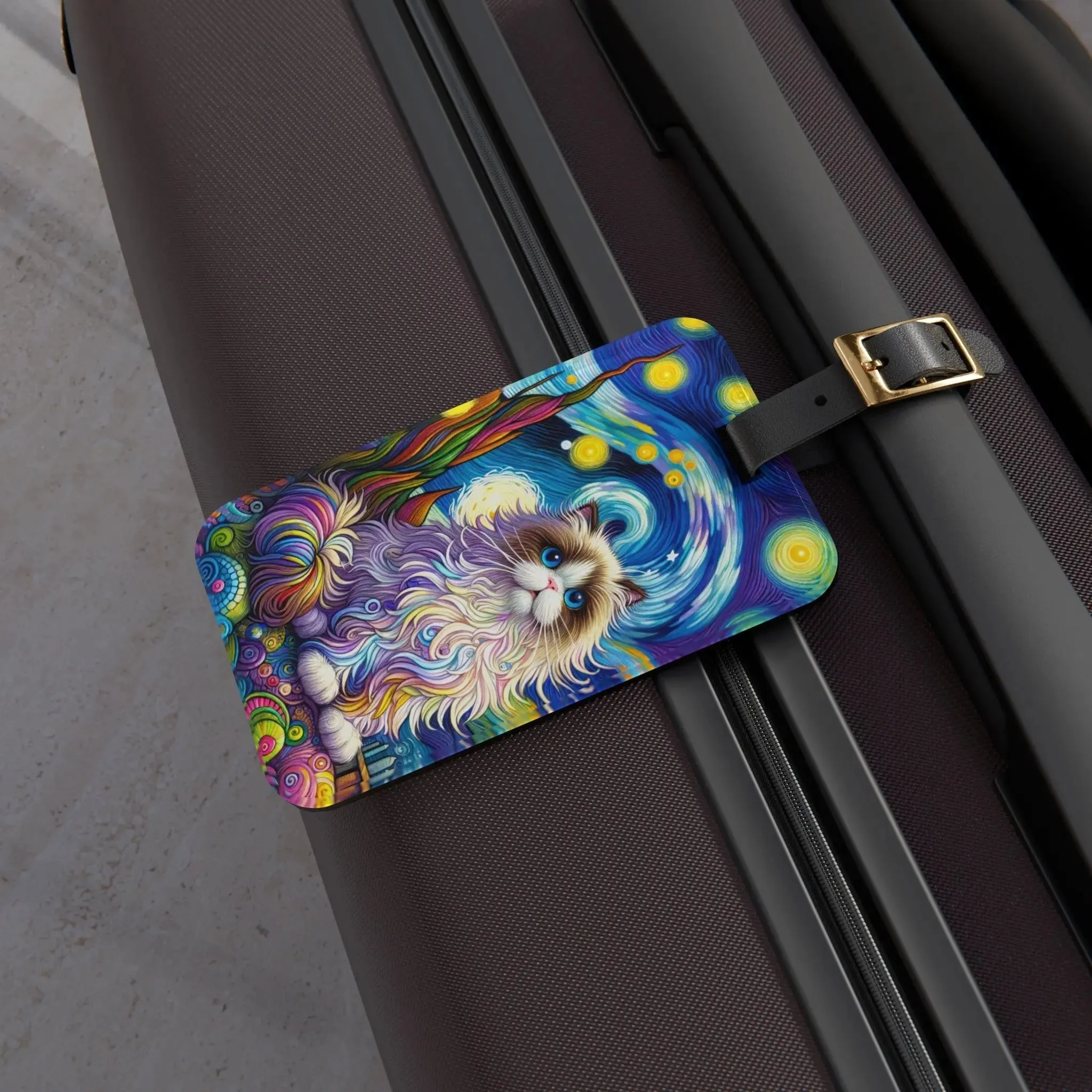 Starry Night Rag Doll Cat Lover  - Luggage Tag