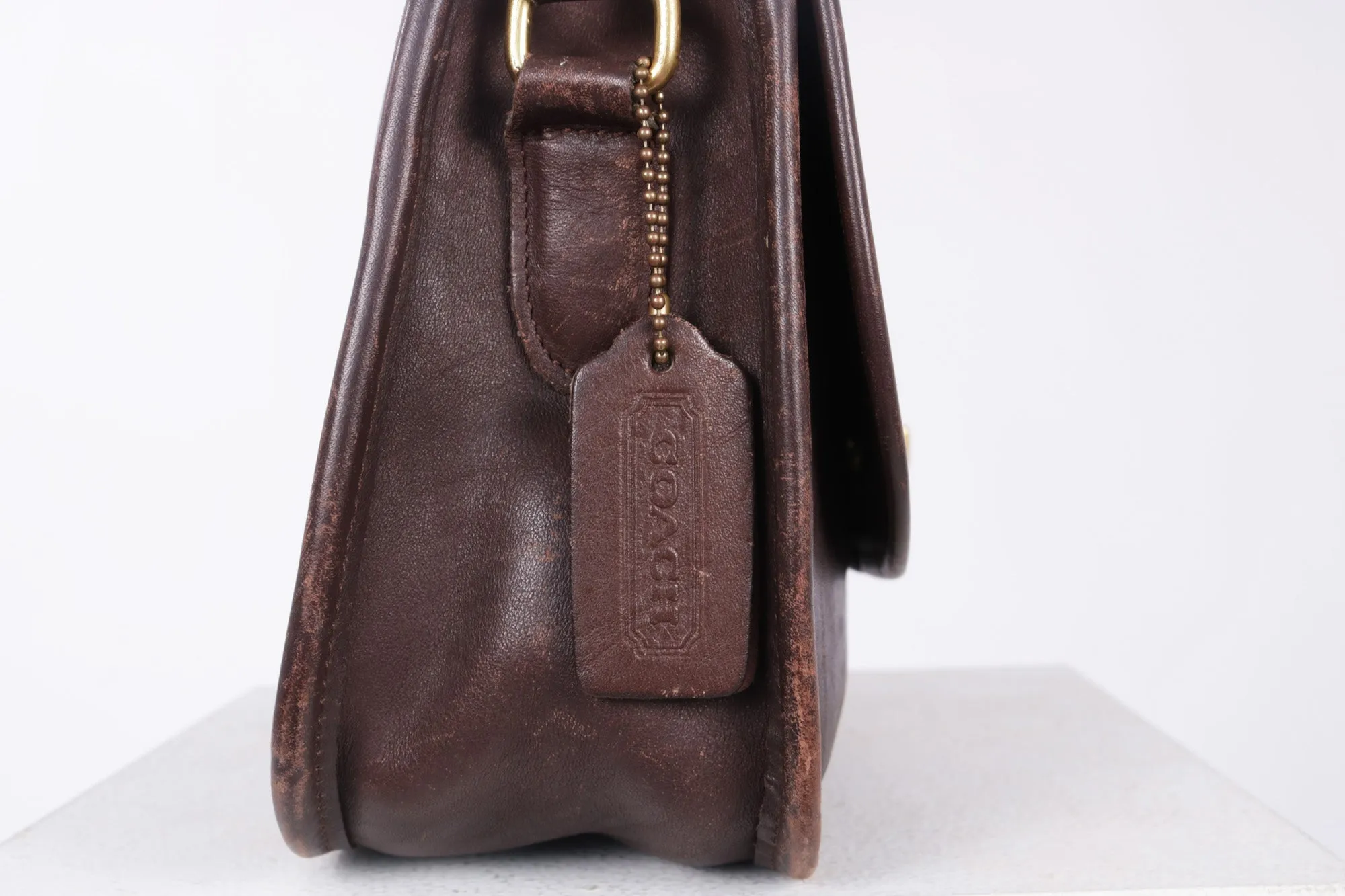 VTG COACH BROWN MESSENGER CROSSBODY BAG