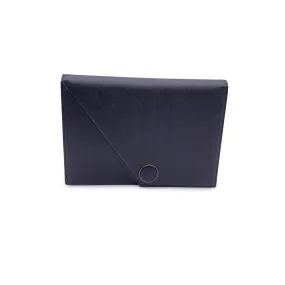 Yves Saint Laurent Vintage Black Leather Asymmetric Clutch Bag